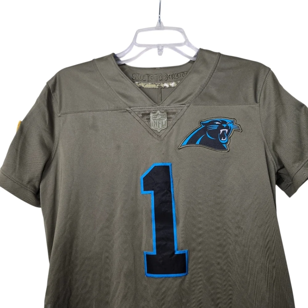 Nike NFL Cam Newton USA Panthers Olive Green Jersey Shirt Kids M
